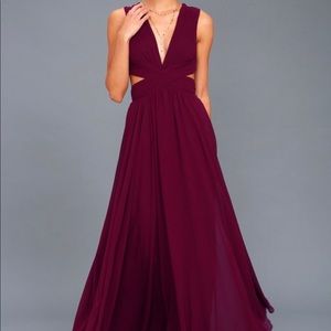 Vivid Imagination Plum Purple Cutout Maxi Dress